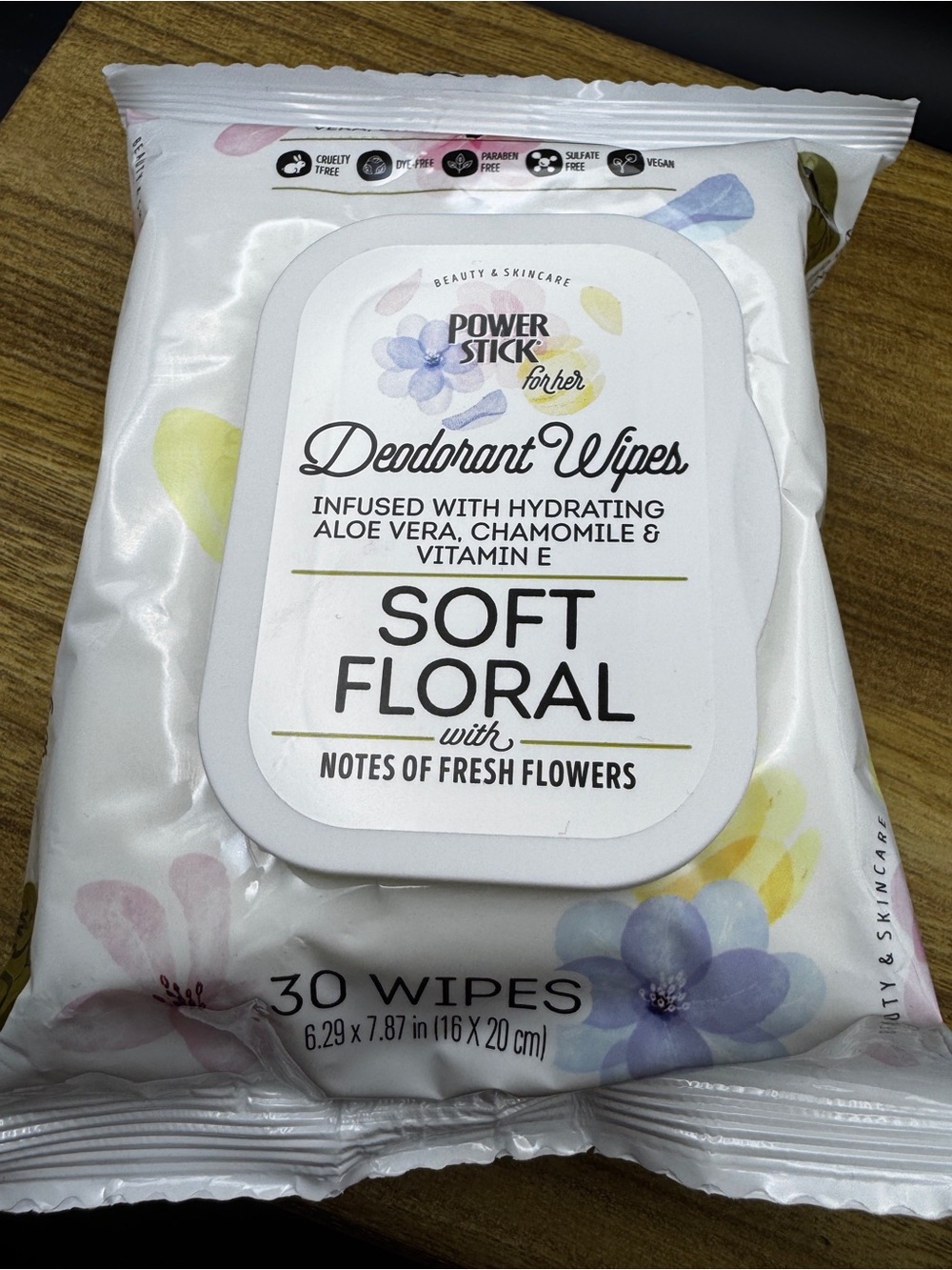 Power Stick Soft Floral Deodorant Wipes